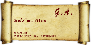 Gnámt Alex névjegykártya