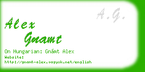 alex gnamt business card