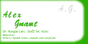 alex gnamt business card
